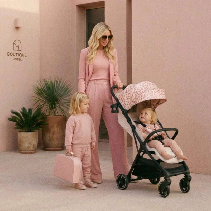My Babiie MBX6 Compact Stroller - Pink Leopard