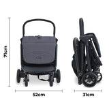 My Babiie MBX7 Plus Auto-Fold Stroller - Black & Grey