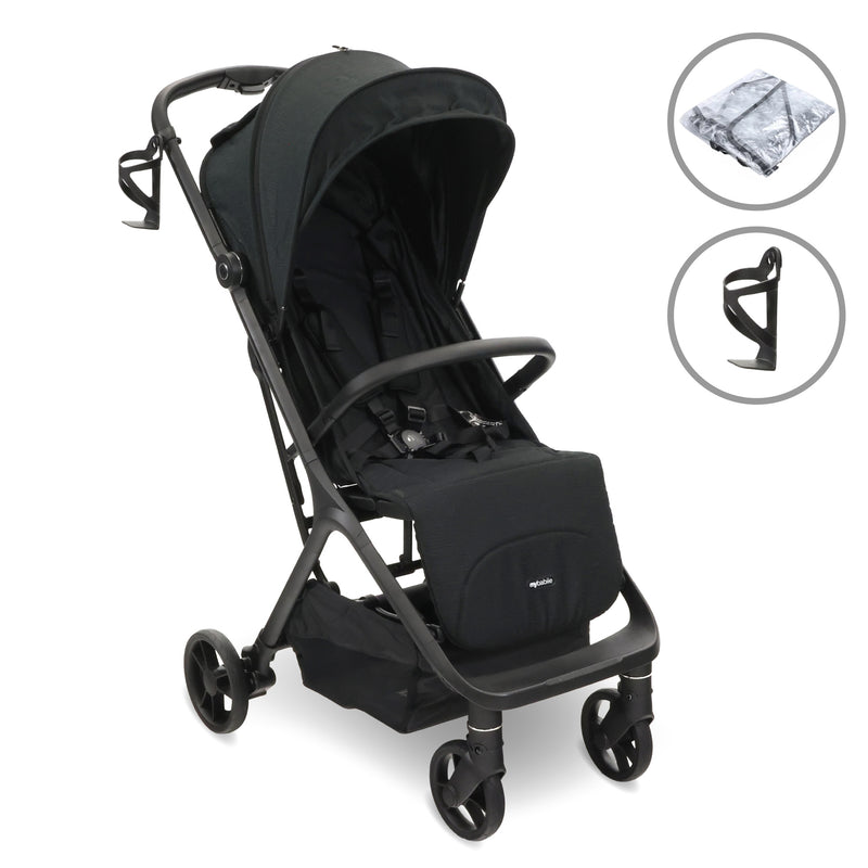 MBX7 Plus Auto-Fold Compact Stroller - Black