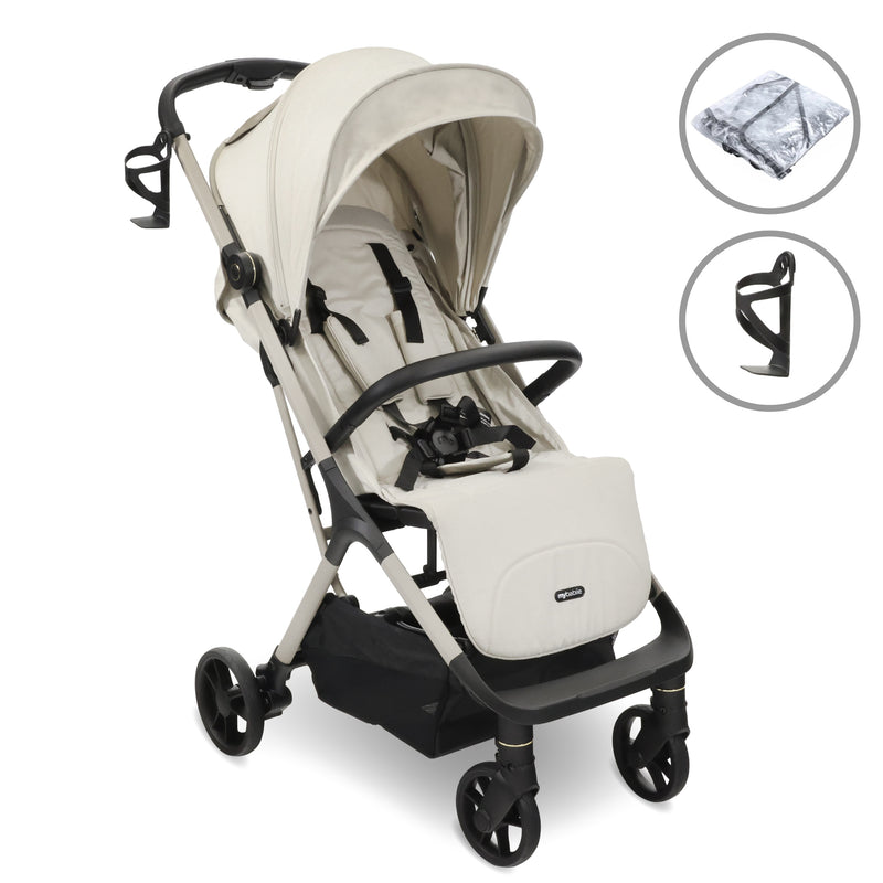 MBX7 Plus Auto-Fold Compact Stroller - Ivory