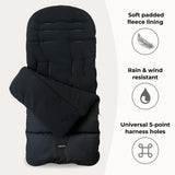 MB33 Tandem Pushchair with Infant Carrier + Base + 2 Footmuffs - Midnight Black