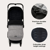 My Babiie Universal Footmuff - Grey & Black