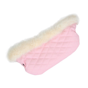 Fur Trimmed Baby Pink Pushchair Handmuff - Grade A
