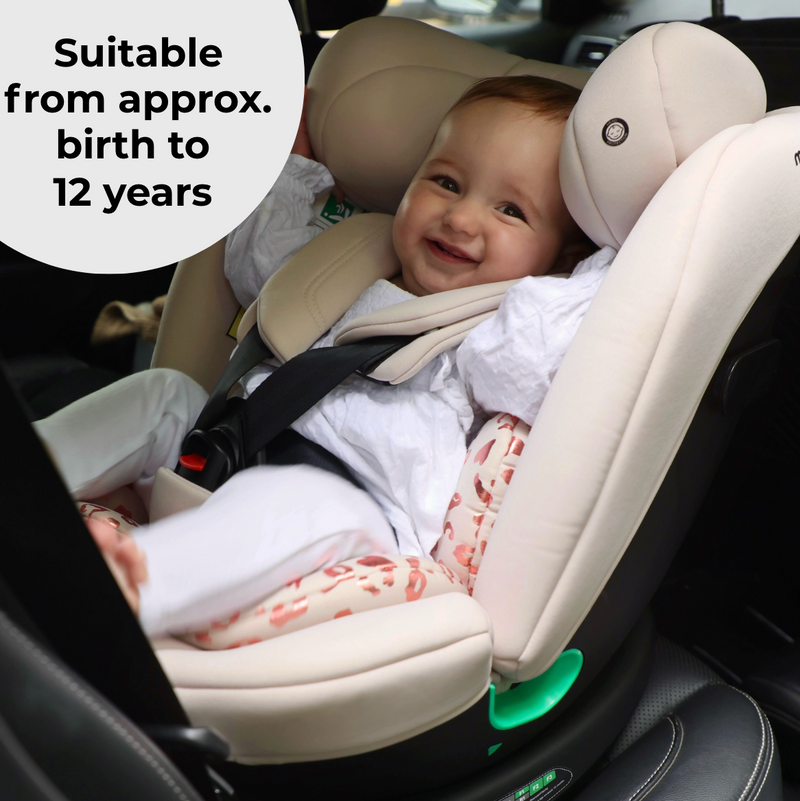 MBCS300 Easy Spin R129 Car Seat with Top Tether - Pink Leopard