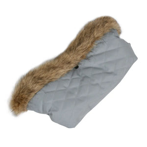 Fur Trimmed Grey Pushchair Handmuff - Grade A