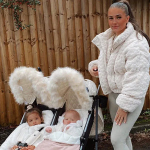 Cream Pram Hood Fur Trim - Grade A