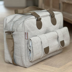 My Babiie Billie Faiers Oatmeal Herringbone Deluxe Changing Bag